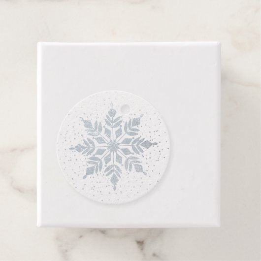 Elegante Schneeflocke und Confetti Dots Silver Foi Geschenkanhänger (Mit Box)