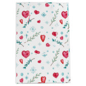 Elegante Schneeflocke und Weihnachten im Roten Her Mittlere Geschenktüte (Vorderseite)