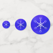 Elegante Schneeflocken am königsblauen Tisch Confe Konfetti (Vorderseiten)