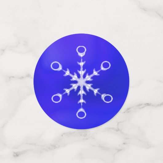 Elegante Schneeflocken am königsblauen Tisch Confe Konfetti (Klein Vorderseite)