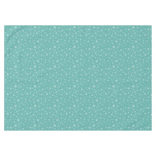 Elegante Schneeflocken auf Aquamarin Tischdecke (Vorderseite (Horizontal))