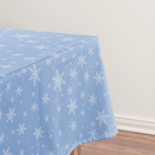 Elegante Schneeflocken auf hellblauem Tablecloth Tischdecke (Beispiel)