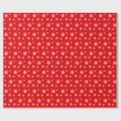 Elegante Schneeflocken auf Rot Geschenkpapier (Flach)