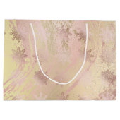 Elegante Schneeflocken aus Kupfergold-Rose Glitzer Große Geschenktüte (Rückseite)