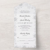 Elegante Schneeflocken Border White Christmas All In One Einladung (Innen Boden)