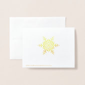 Elegante Schneeflocken Einfache Moderne Danke Gold Folienkarte (Rückseite mit Umschlag)