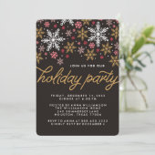Elegante Schneeflocken Einladung zur Party (Stehend Vorderseite)