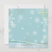 Elegante Schneeflocken Einladung zur Party (Rückseite)