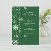 Elegante Schneeflocken Einladung zur Party (Stehend Vorderseite)