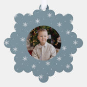 Elegante Schneeflocken Eros Bendato Foto Ornament Karte (Rückseite)