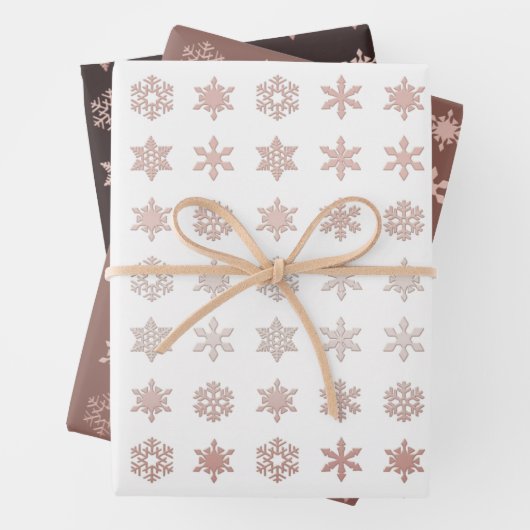 Elegante Schneeflocken gemustert Geschenkpapier Set (Beispiel)