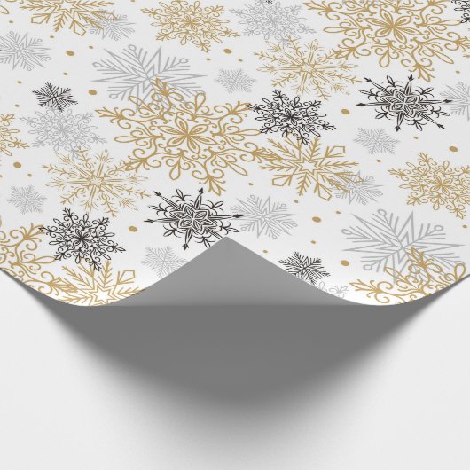 Elegante Schneeflocken Geschenkpapier (Ecke)