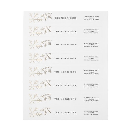 Elegante Schneeflocken Gold Moderner Urlaub (Bogen)