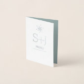 Elegante Schneeflocken Hochzeitliches Weihnachtsme Folienkarte (Vorderseite)