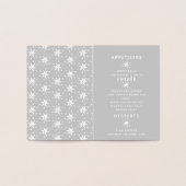 Elegante Schneeflocken Hochzeitliches Wintermenü Folienkarte (Innenseite)