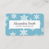 Elegante Schneeflocken im Hintergrund Visitenkarte (Vorderseite)