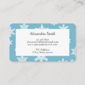 Elegante Schneeflocken im Hintergrund Visitenkarte (Rückseite)