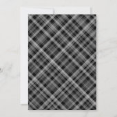 Elegante Schneeflocken Karierte Schwarz-Weiß-Hochz Einladung (Rückseite)