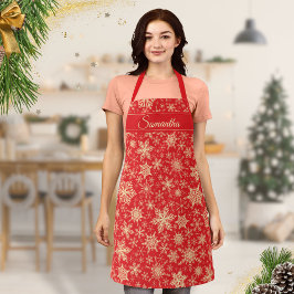 Elegante Schneeflocken Mit Monogramm Schürze