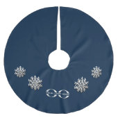 Elegante Schneeflocken mit Navy für kundenspezifis Polyester Weihnachtsbaumdecke (Vorderseite)