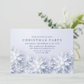 Elegante Schneeflocken PARTY Einladung (Stehend Vorderseite)