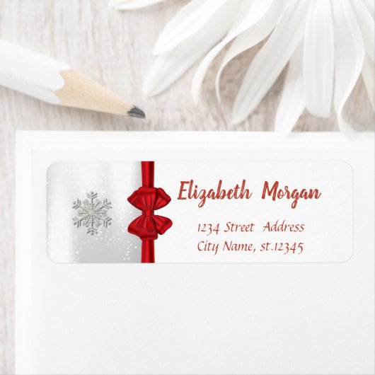 Elegante Schneeflocken, Red Bow Holiday (Insitu)