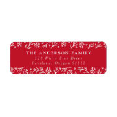 Elegante Schneeflocken Rote Rücksendeadresse (Vorne)