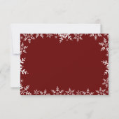 Elegante Schneeflocken Rote Weihnachtsfeier RSVP Karte (Rückseite)