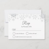 Elegante Schneeflocken Silver Christmas RSVP Karte (Vorderseite)