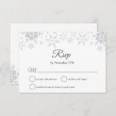 Elegante Schneeflocken Silver Christmas RSVP Karte (Vorne/Hinten)