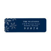 Elegante Schneeflocken Silver Moderne Rücksendeadr (Vorne)