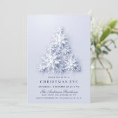 Elegante Schneeflocken Tree Holiday CHRISTMAS PART Einladung (Stehend Vorderseite)