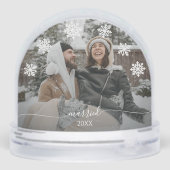 Elegante Schneeflocken Unser erstes Weihnachtsfest Schneekugeln (Rückseite)