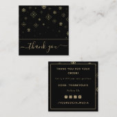 Elegante Schneeflocken Vielen Dank an unseren Kund Quadratische Visitenkarte (Vorne/Hinten)
