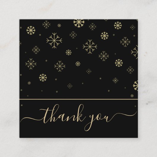 Elegante Schneeflocken Vielen Dank an unseren Kund Quadratische Visitenkarte (Vorderseite)