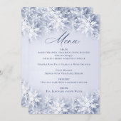 Elegante Schneeflocken Weihnachten Abendessen Part Menükarte (Vorne/Hinten)