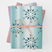Elegante Schneeflocken Weihnachten Geschenkpapier Set (Beispiel)