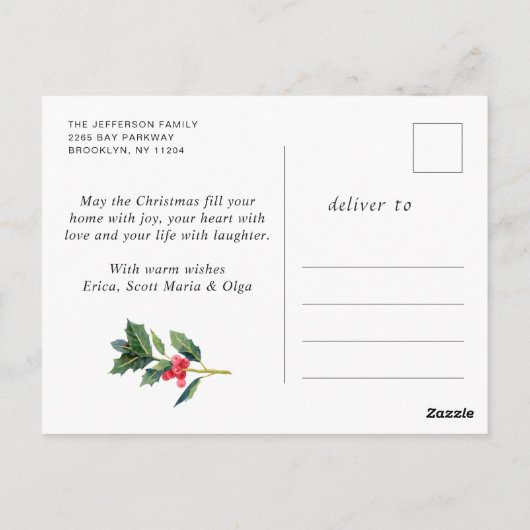 Elegante Schneeflocken Weihnachten Weihnachten Gru Postkarte (Rückseite)