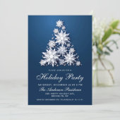 Elegante Schneeflocken Weihnachts-Feiertag Einladung (Stehend Vorderseite)