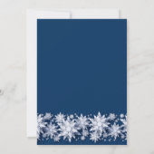 Elegante Schneeflocken Weihnachts-Feiertag Einladung (Rückseite)