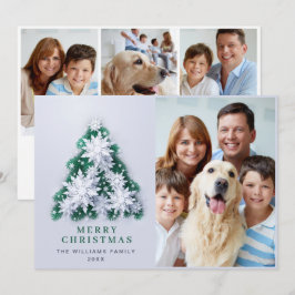 Elegante Schneeflocken Weihnachtsbaum Gruß 4 FOTO Feiertagskarte