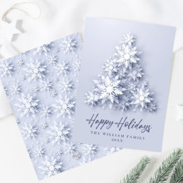 Elegante Schneeflocken Weihnachtsbaum Gruß Feiertagskarte