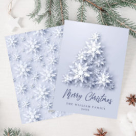 Elegante Schneeflocken Weihnachtsbaum Gruß Feiertagskarte