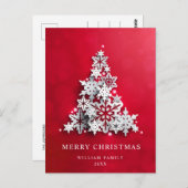 Elegante Schneeflocken Weihnachtsbaum Gruß Postkarte (Vorne/Hinten)