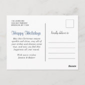 Elegante Schneeflocken Weihnachtsbaum Gruß Postkarte (Rückseite)