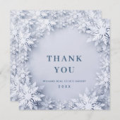 Elegante Schneeflocken Weihnachtsfeiertag im Unter Dankeskarte (Vorne/Hinten)