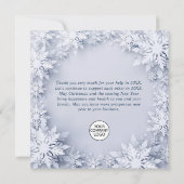Elegante Schneeflocken Weihnachtsfeiertag im Unter Dankeskarte (Rückseite)