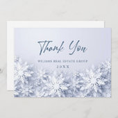 Elegante Schneeflocken Weihnachtsfeiertag im Unter Dankeskarte (Vorne/Hinten)