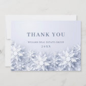 Elegante Schneeflocken Weihnachtsfeiertag im Unter Dankeskarte (Vorderseite)