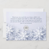 Elegante Schneeflocken Weihnachtsfeiertag im Unter Dankeskarte (Rückseite)